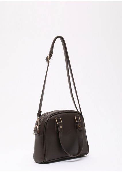 Kahve Rengi SHK205 Suni Deri Fermuarlı Tek Bölmeli Ayarlanabilir Askılı El,kol ve Omuz Çantası fiyatları