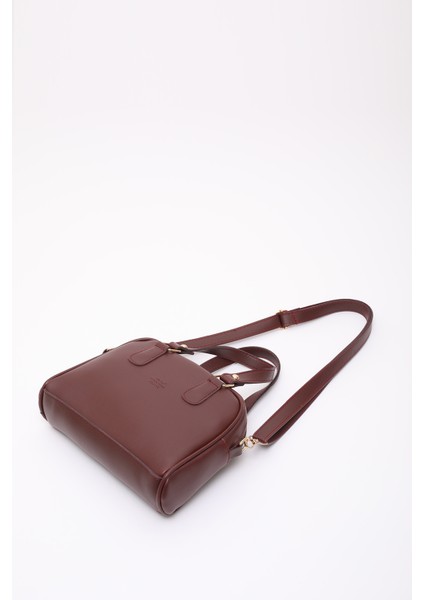 Bordo SHK205 Suni Deri Fermuarlı Tek Bölmeli Ayarlanabilir Askılı El,kol ve Omuz Çantası