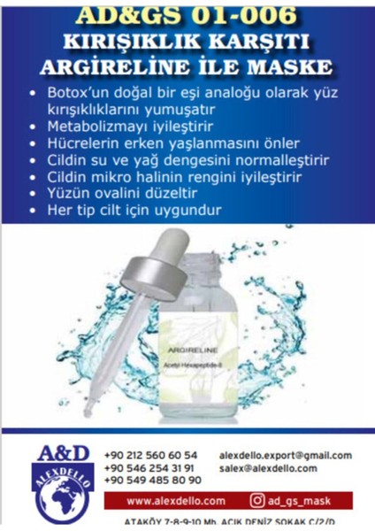 Kırışıklıklar Karşıtı Argireline ile Maske indirimleri