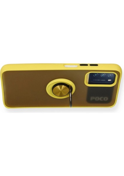 Xiaomi Redmi 9t Kılıf Montreal Yüzüklü Silikon Kapak - Sarı - NEO5270-6833 modelleri