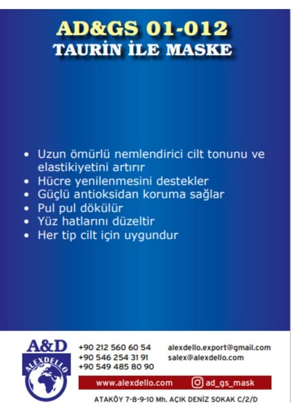 Gözenek Temizleyici , Sıklaştırıcı ve Güzellik Maskesi -Taurin Maske - 350 gr fiyatları