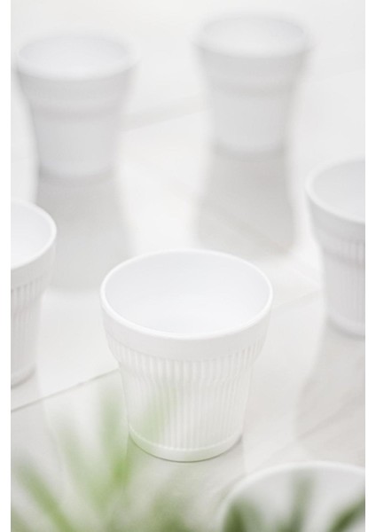 Akrilik Beyaz 6'lı Kısa Bardak & Su Meşrubat Kahve Yanı Bardağı 300 ml ( Cam Değildir ) indirimleri