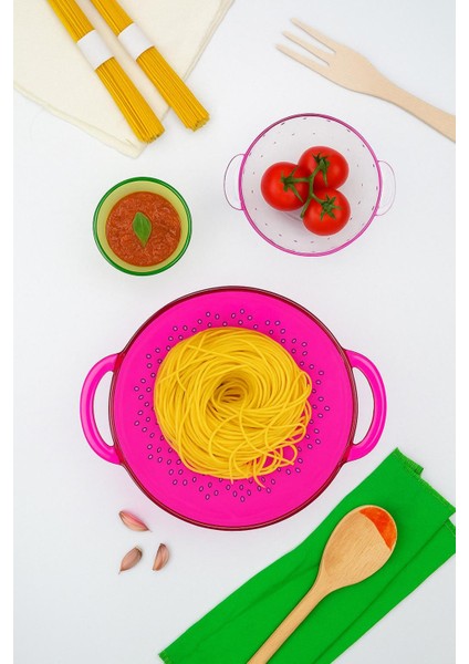 Akrilik Pembe Makarna Süzgeçi & Sebze Meyve Süzgeçi fırsatları