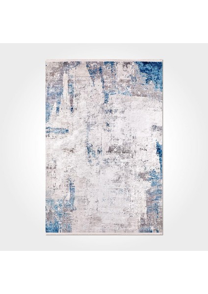 Addison Modern Gri Polyester Kare Modern Desenli Pamuk Makinada Yıkanabilir Hav Toz Vermez Leke Tutmayan Kaymaz Taban Dijital Makine Baskı Salon Yolluk Mutfak Halı