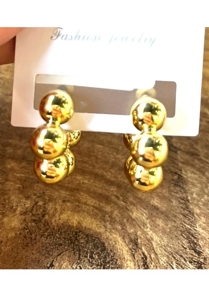 Gold Renk Lüks Gösterişli Figürlü Küpe