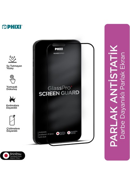 Premium Guard Parlak Cam Ekran Koruyucu – iPhone 12 Uyumlu | Antistatik, Su Tutmaz, Tam Kaplama