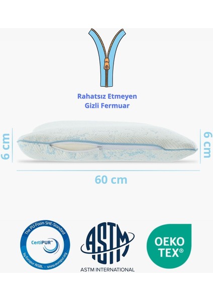 1-8 Yaş Çocuk Yastığı Sertifikalı, Ten Hissiyatlı Pamuklu Özel Kılıf, Nefes Alan Bütün Visco Sünger fiyatları