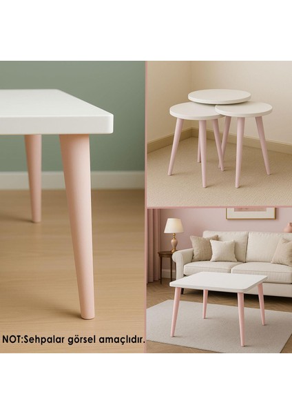 4 Adet Ahşap Ayak 50 cm Açık Pembe M8 Civatalı Bağlantı Aparatlı Mobilya Tabure Sehpa Masa Destek Ayağı indirimleri