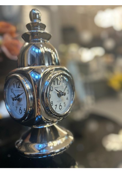 Masa Saati Evdema Vitale Sılver Metal Küp Saat 12*12*26 cm AK.IV0304 fiyatları