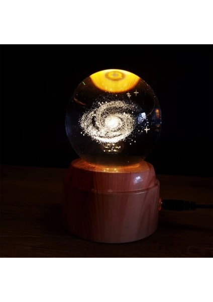 Dekoratif Galaxy Gezegen Tasarımlı Dönen Masa Lambası