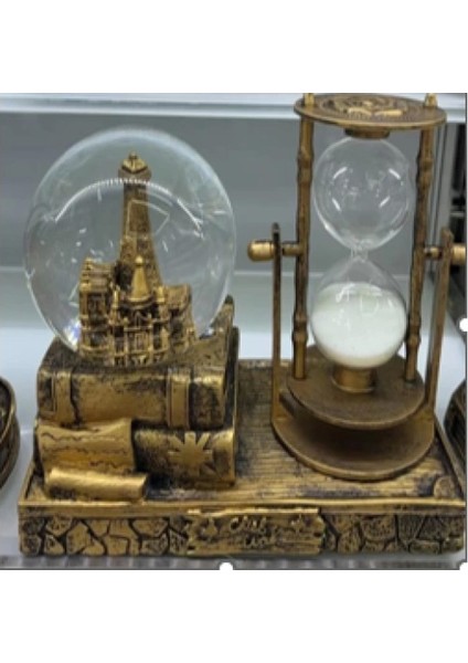 Dekoratif Kar Küresi ve Kum Saati Gold modelleri