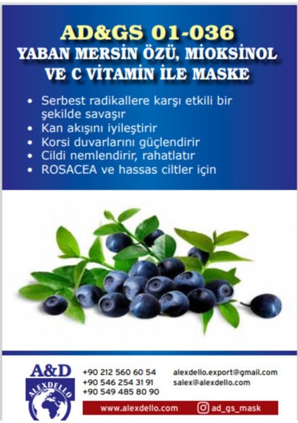 Yaban Mersin Özü, Mioksinol ve C Vitamin ile Maske
