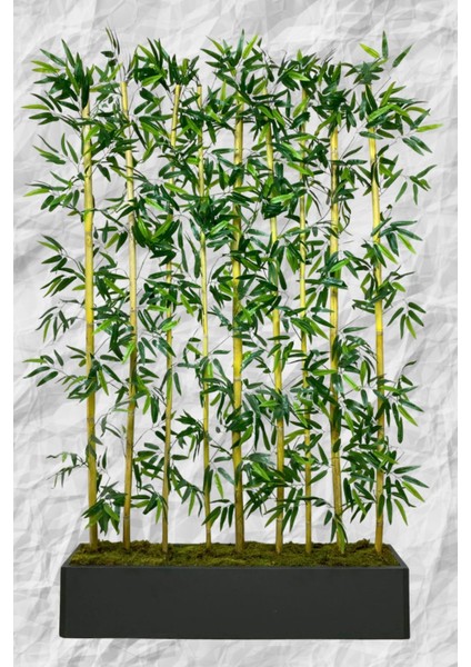 Yapay Çiçek Antrasit Saksıda 150 cm Bambu 10 Adet (Tüm Set Dahil) Seperatör