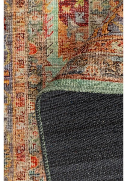 Relic Çok Renkli Vintage Dokulu Klasik Desenli Dokuma Tabanlı Şönil Halı Al 507 indirimleri