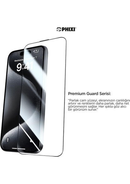Premium Guard Parlak Cam Ekran Koruyucu – iPhone 13 Pro Uyumlu | Antistatik, Su Tutmaz, Tam Kaplama modelleri