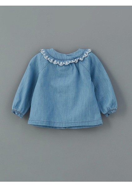 Lcw Baby Indigo Bisiklet Yaka Kız Bebek Gömlek ve Tayt 2'li modelleri