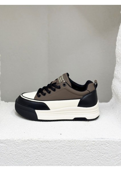 26K301 Kalın Taban Hakiki Deri Sneaker Spor Ayakkabı modelleri