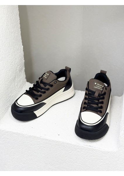 26K301 Kalın Taban Hakiki Deri Sneaker Spor Ayakkabı fırsatları