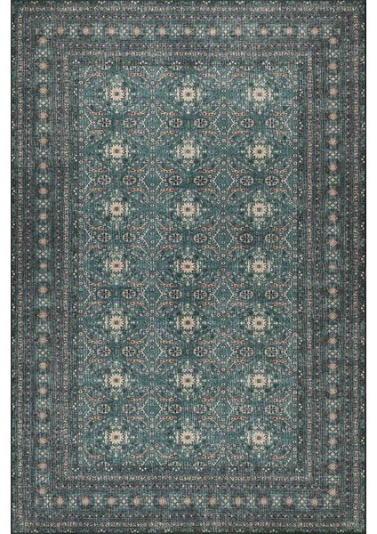 Relic Yeşil Vintage Dokulu Geleneksel Desenli Dokuma Tabanlı Şönil Halı Al 481 fiyatları