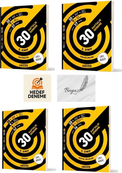 Hız 5.sınıf 30 Haftalık Matematik Fen Türkçe Sosyal Denemeleri Hedef Deneme