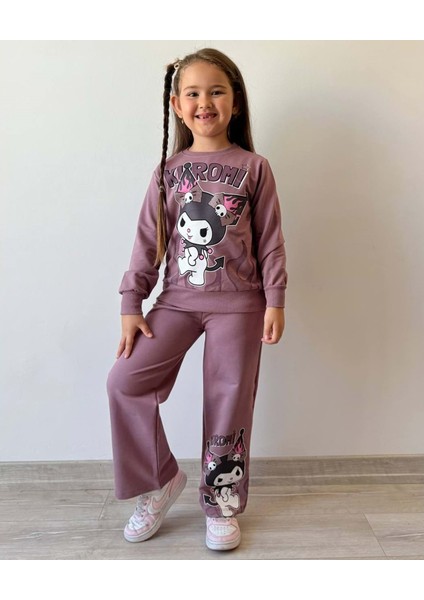 3-10 Yaş Kuromi Kız Eşofman Takım- 8173245 - Gül Kurusu