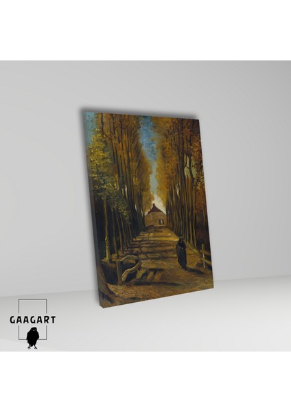 Tekli Dikey Kanvas Tablo Ünlü Eserler Van Gogh Avenue Of Poplars In Autumn fiyatları