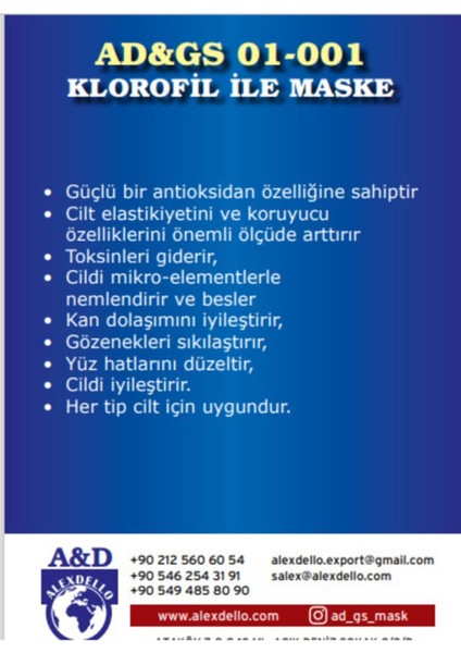 Klorofil ile Maske fiyatları