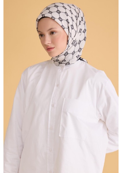 Fresh Pure Eşarp 6 - 04 Beyaz Karışık Desen 49993