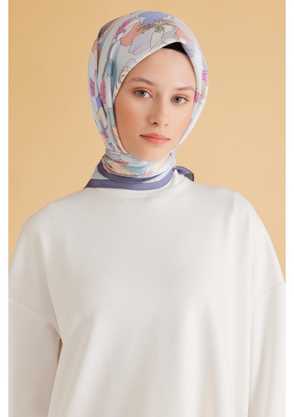 Fresh Pure Eşarp 2 - 04 Buz Mavi Karışık Desen 49986