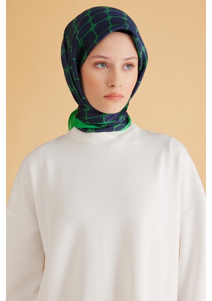 Fresh Pure Eşarp 7 - 31 Lacivert Karışık Desen 50002