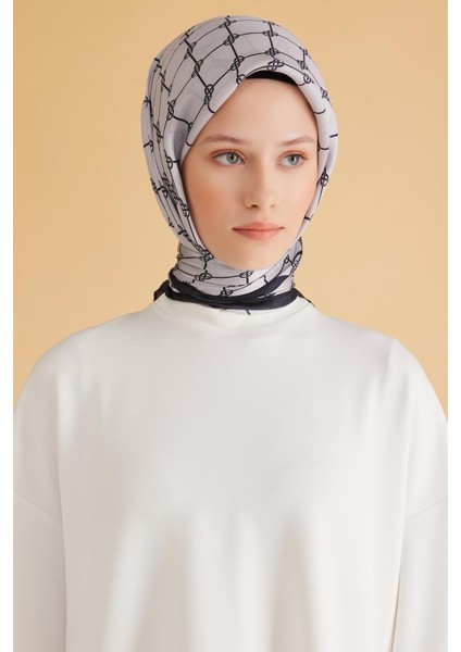 Fresh Pure Eşarp 7 - 23 Gri Karışık Desen 49994