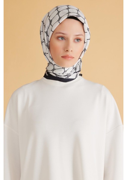 Fresh Pure Eşarp 7 - 22 Beyaz Karışık Desen 50001