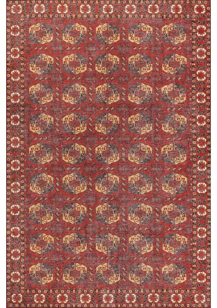 Relic Kırmızı Vintage Dokulu Klasik Desenli Dokuma Tabanlı Şönil Halı Al 475 fiyatları