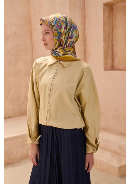 Tivil İpek Eşarp 4119 - 03 Sarı Karışık Desen fiyatları