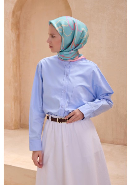 Tivil İpek Eşarp 4113 - 36 Mint Yeşili Karışık Desen fiyatları