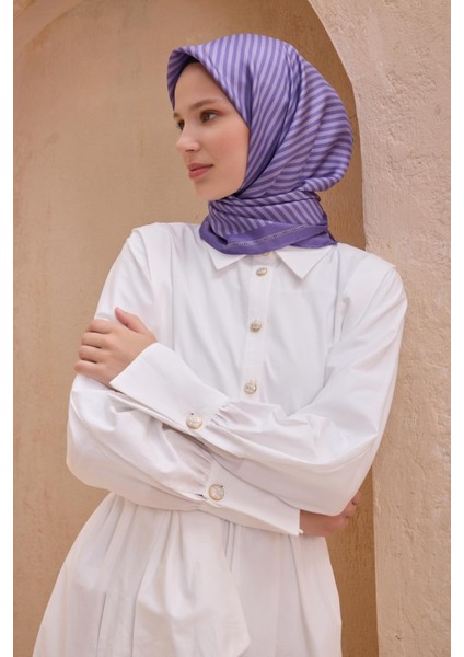 Tivil İpek Eşarp 4115 - 92 Mor Karışık Desen