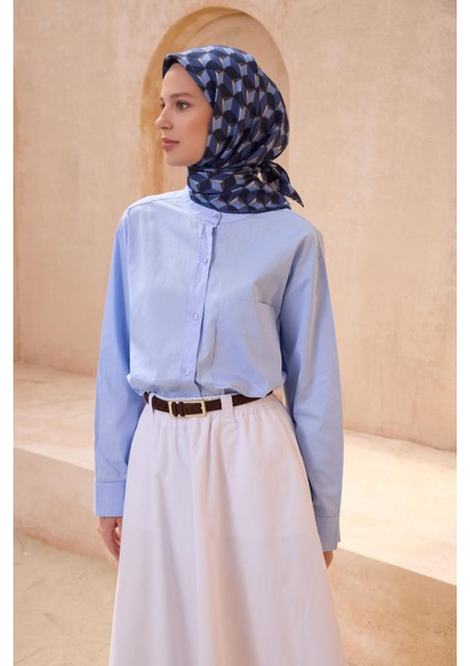 Tivil İpek Eşarp 4112 - 86 Mavi Karışık Desen fiyatları