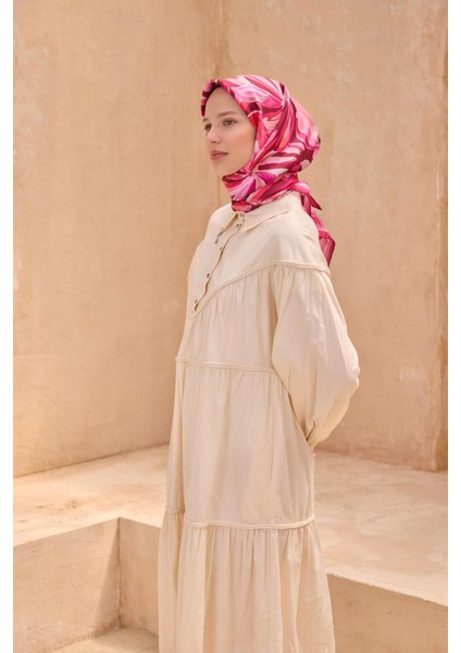 Tivil İpek Eşarp 4107 - 83 Pembe Karışık Desen fiyatları