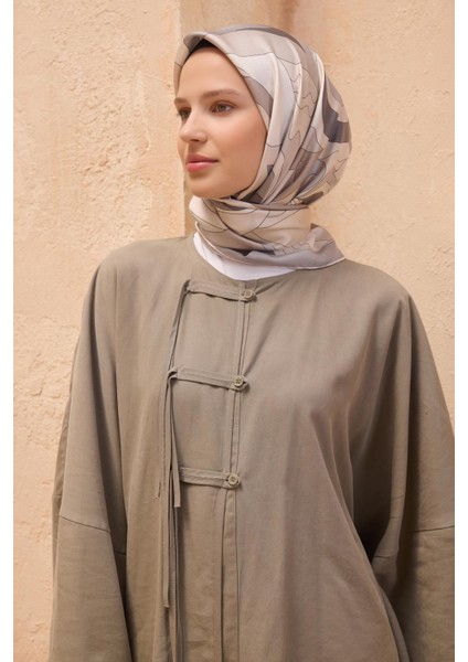 Tivil İpek Eşarp 4108 - 89 Gri Karışık Desen