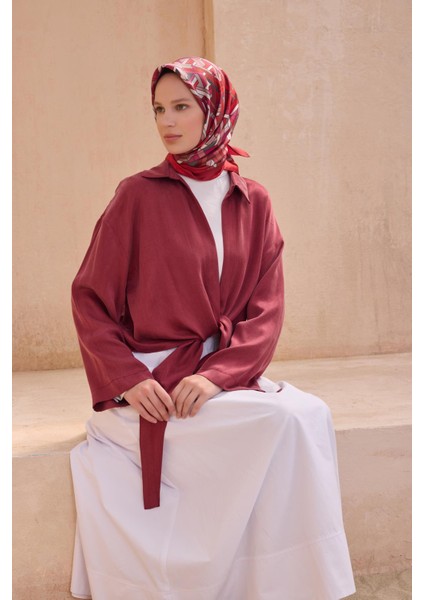 Tivil İpek Eşarp 4119 - 58 Kırmızı Karışık Desen fiyatları