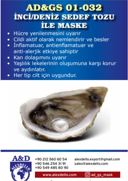 Gözenek Temizleyici , Sıklaştırıcı ve Güzellik Maskesi -Inci/deniz Tozlu Maske - 350 Gr. fiyatları