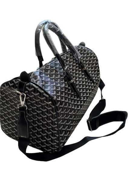 Monogram Detaylı Seyahat Çantası Askılı Bavul Spor Çantası El Valizi Goyard Style fırsatları