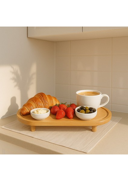 Ayaklı Premium Bambu Sunum Tahtası 35 cm x 14 cm fiyatları