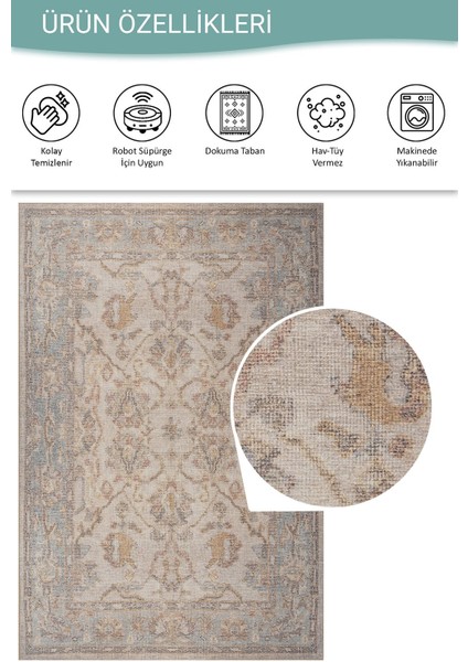 Relic Gri Vintage Dokulu Klasik Desenli Dokuma Tabanlı Şönil Halı Al 511 fırsatları