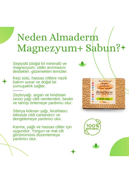 Alba Mg+ Sabunu – Magnezyum ve Bitkisel Yağ Içerikli %100 Doğal Sabun fiyatları