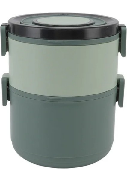 Bento 2 Katlı 2 Bölmeli Bpa Free 1600ML Paslanmaz Çelik Lunch Box Yemek