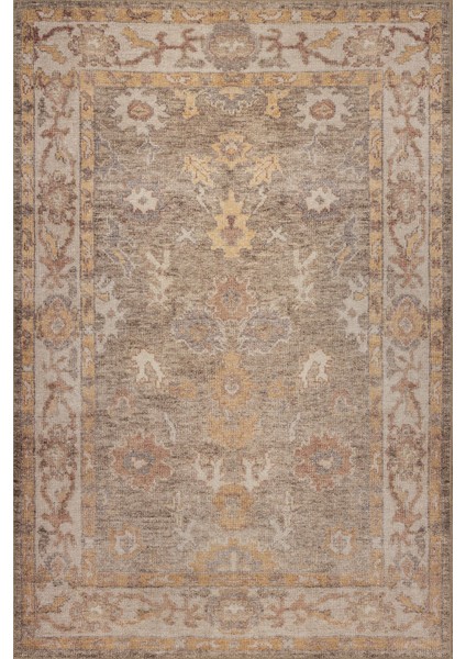 Relic Kahverengi Vintage Dokulu Klasik Desenli Dokuma Tabanlı Şönil Halı Al 522 fiyatları