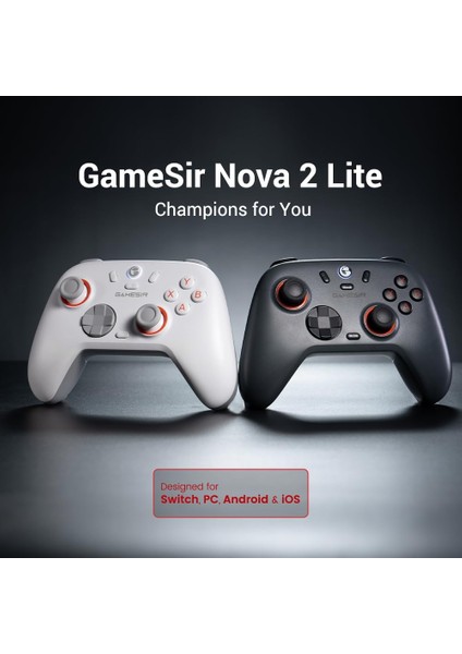 Nova 2 Lite Hall Effect 2. 4g Wireless Controller Beyaz Nintendo Switch, Windows Pc, Steam Deck, Android , ıos modelleri