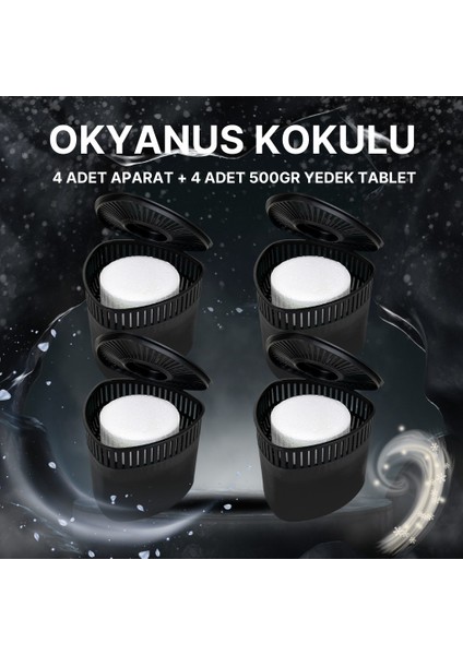 4 Adet 500 gr Nem Alıcılı ve Rutubet Giderici Aparat Üçgen Okyanus (Tablet Dahil)