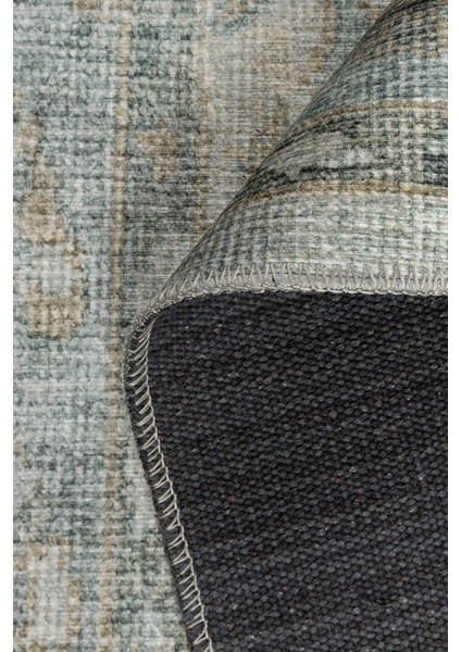 Relic Yeşil Vintage Dokulu Klasik Desenli Dokuma Tabanlı Şönil Halı Al 519 indirimleri